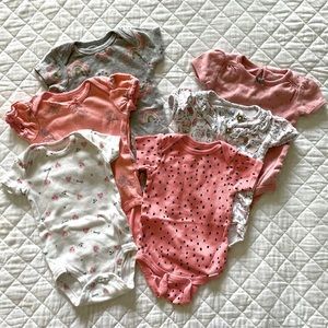 0-3 Month Baby Girl Onsies Bodysuit Bundle